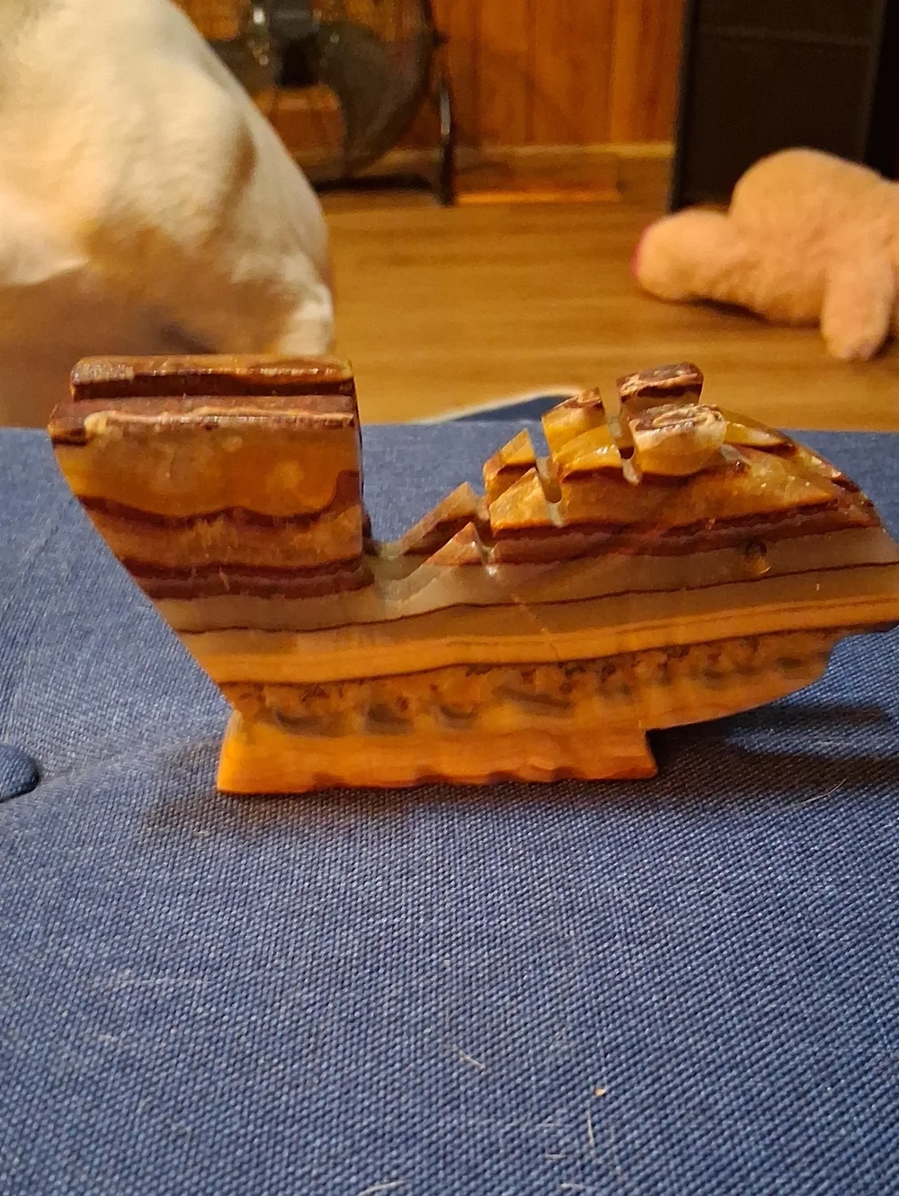HandCarved Onyx Stone Fish - Brown/Orange,Use 4 Decore, Paper Bill Holder Weight